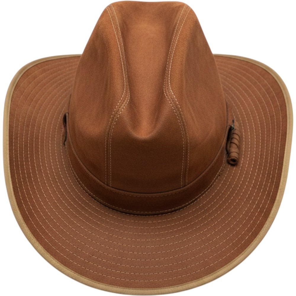 Vintage Artel Cognac Suede Western Cowboy Hat Wide Brim Size 7 1/4